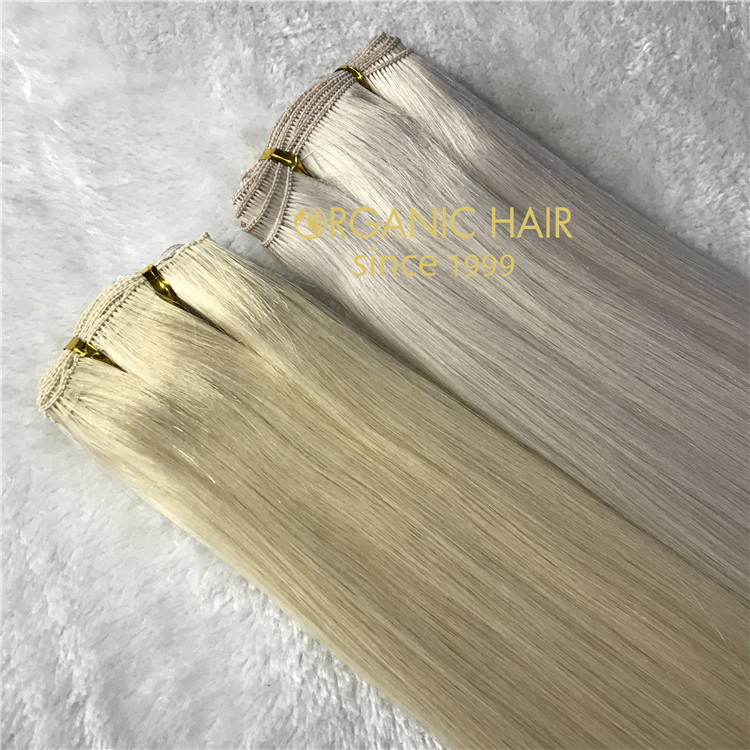 Full cuticle remy human hair extensions-- hand tied weft #60#60A  C45